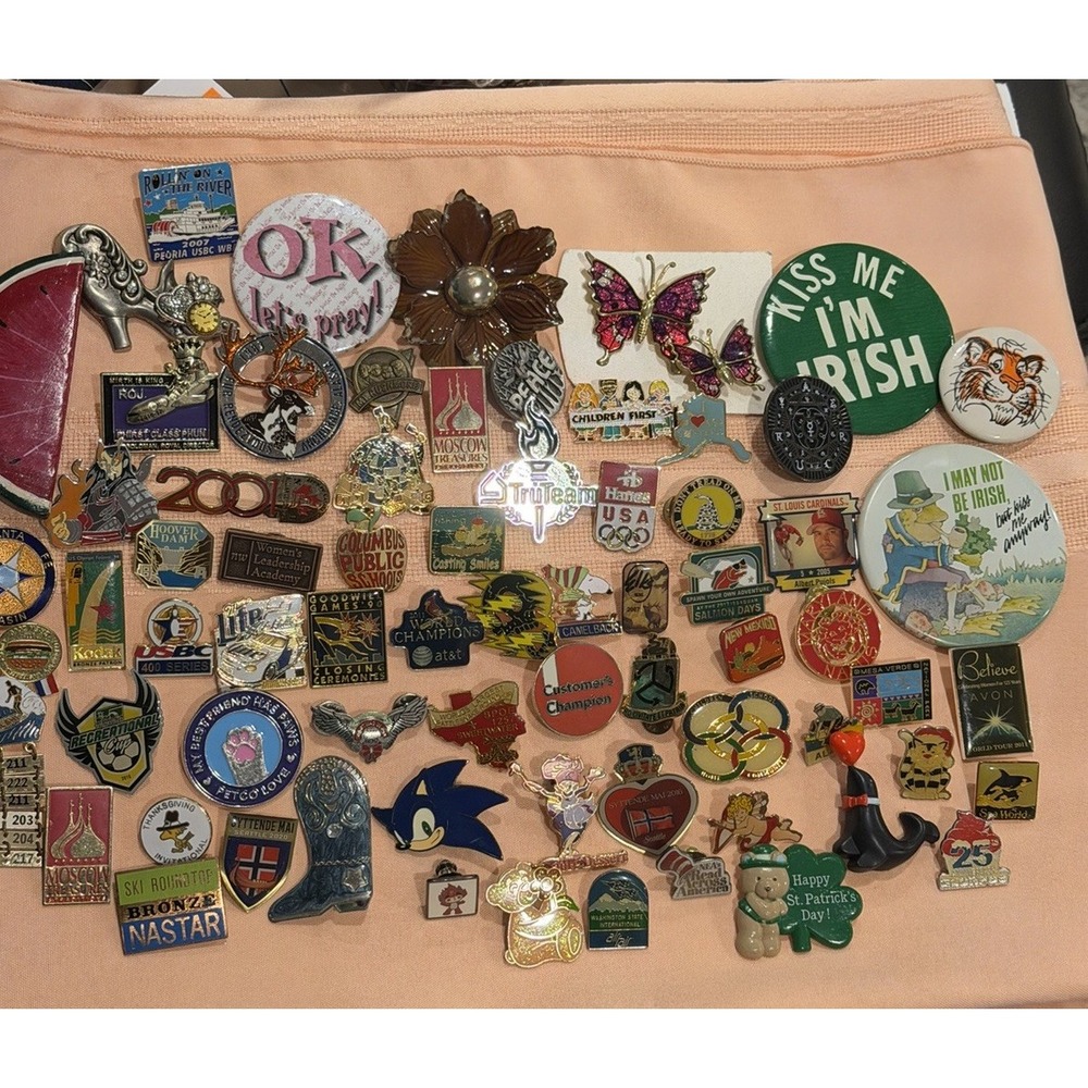 Vintage + Modern Mixed Lapel Pin Lot